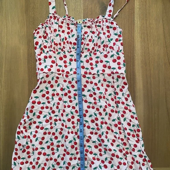 Cherry Print Dress with Straps - Picture 3 of 5